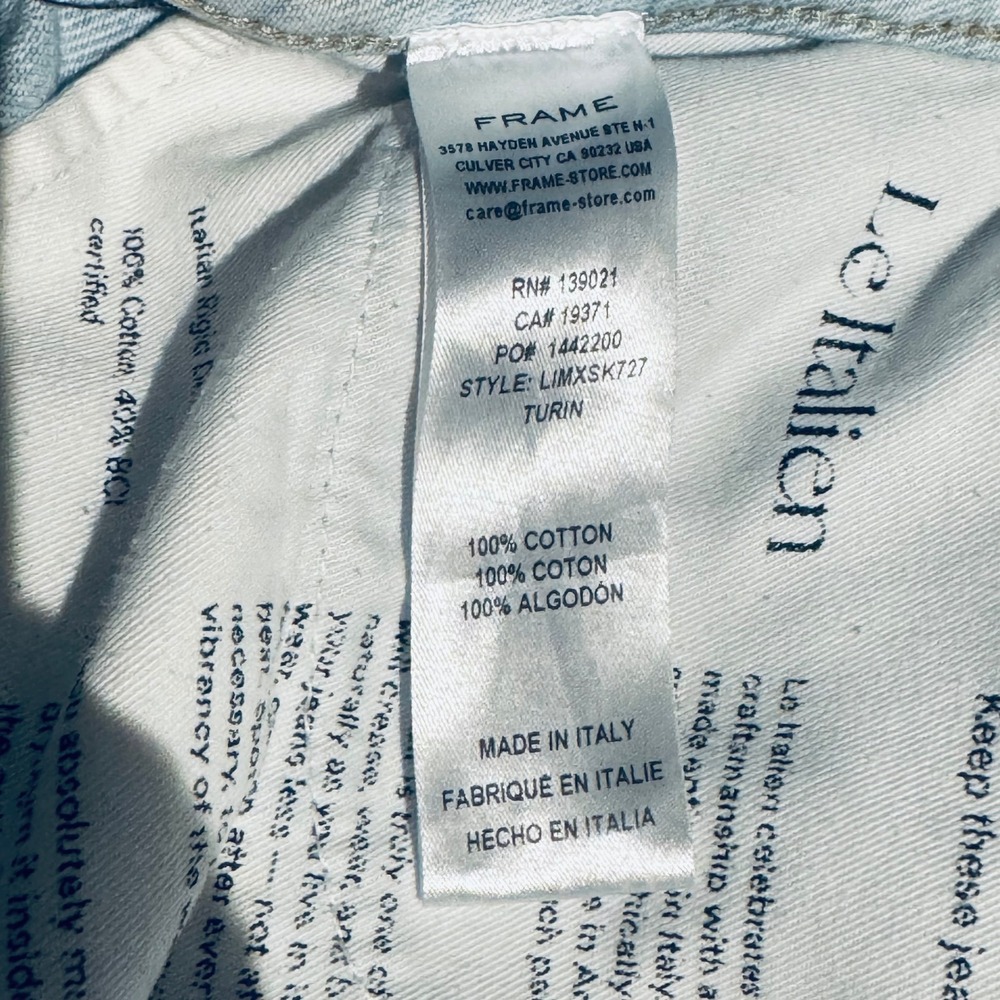 FRAME Le Italien Turin Denim Maxi Jean Skirt Light Wash Blue Made in Italy Sz 26 - Picture 7 of 12